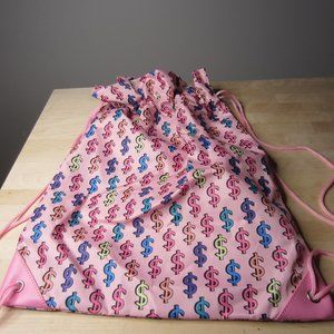 DOLLS KILL Pink Dollar Sign Drawstring Tote